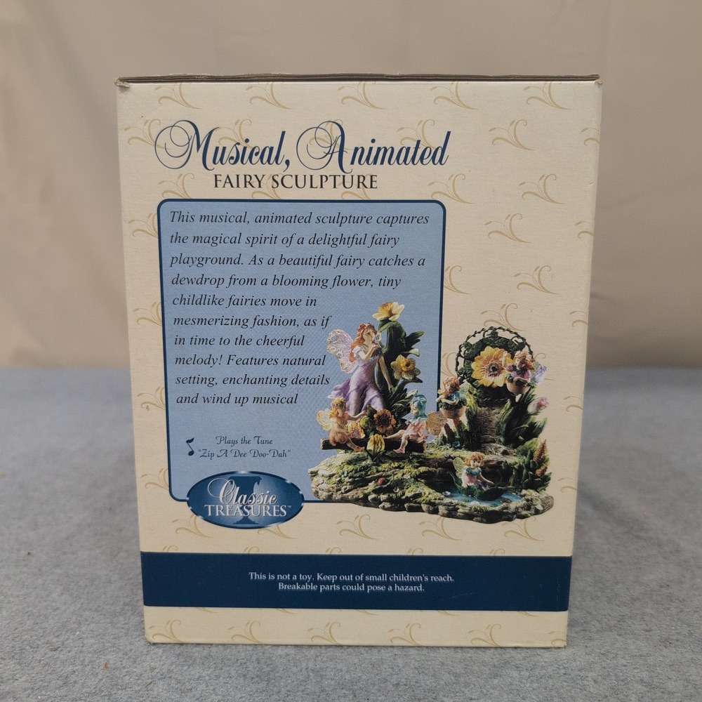 Classic Treasures Musical Animated Fairy Sculpture Zip A Dee Doo-Dah Garden VG+ - Picture 2 of 3